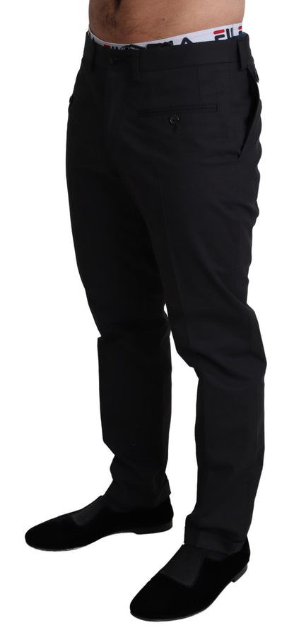 Dolce & Gabbana Elegant Black Stretch Cotton Trousers Dolce & Gabbana