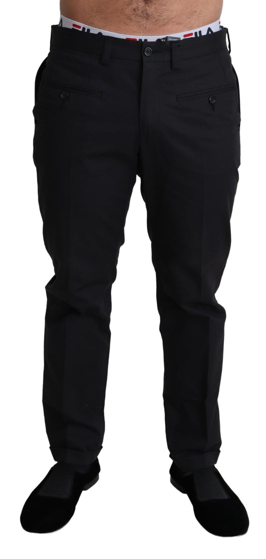 Dolce & Gabbana Elegant Black Stretch Cotton Trousers Dolce & Gabbana