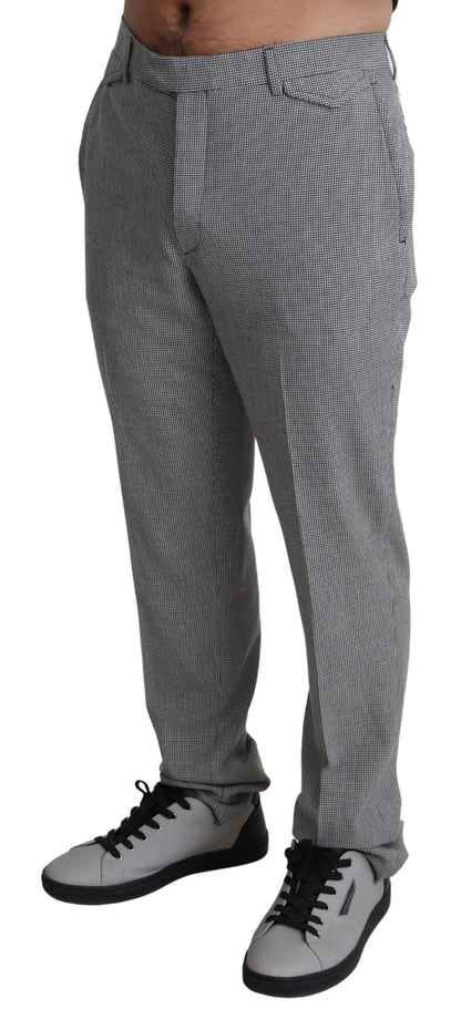 BENCIVENGA Elegant Checkered Wool Formal Trousers BENCIVENGA