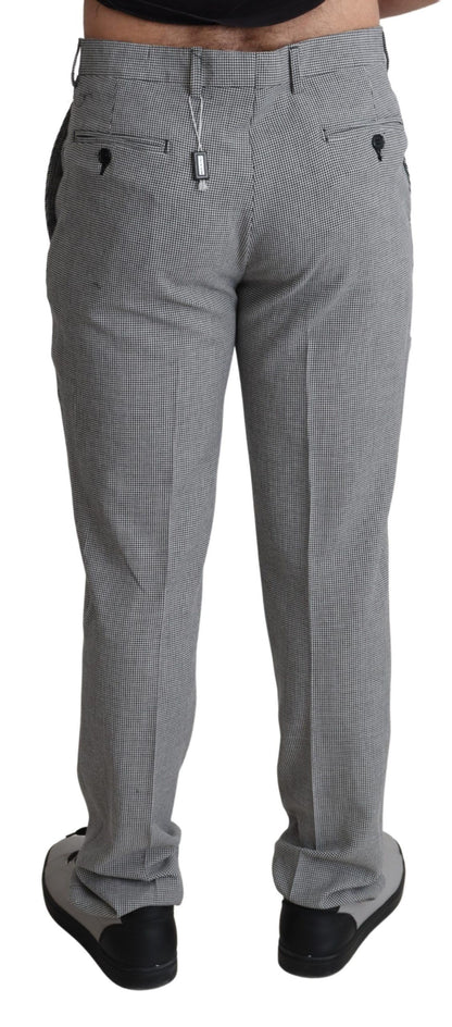 BENCIVENGA Elegant Checkered Wool Formal Trousers BENCIVENGA