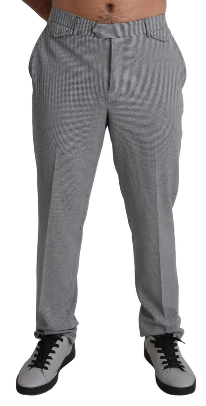 BENCIVENGA Elegant Checkered Wool Formal Trousers BENCIVENGA