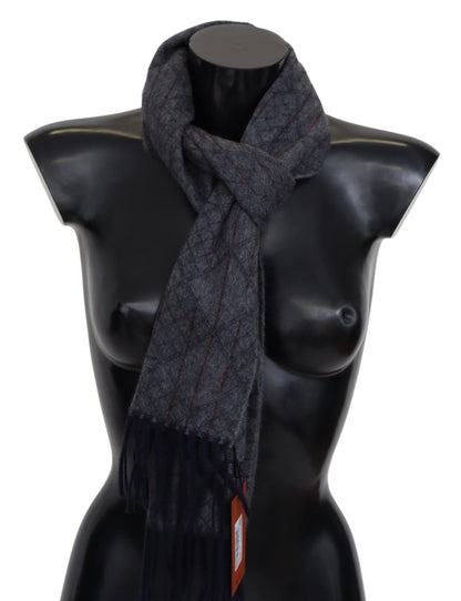 Missoni Elegant Cashmere Patterned Scarf with Logo Embroidery Missoni