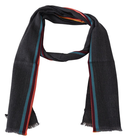 Missoni Elegant Wool-Silk Blend Striped Scarf Missoni