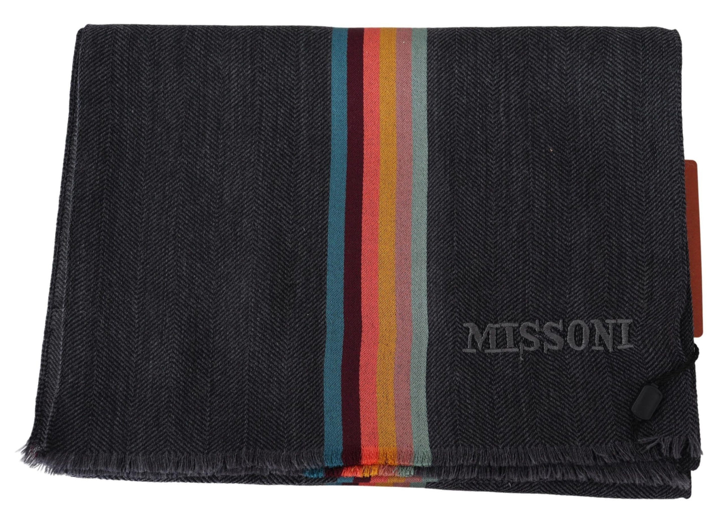 Missoni Elegant Wool-Silk Blend Striped Scarf Missoni