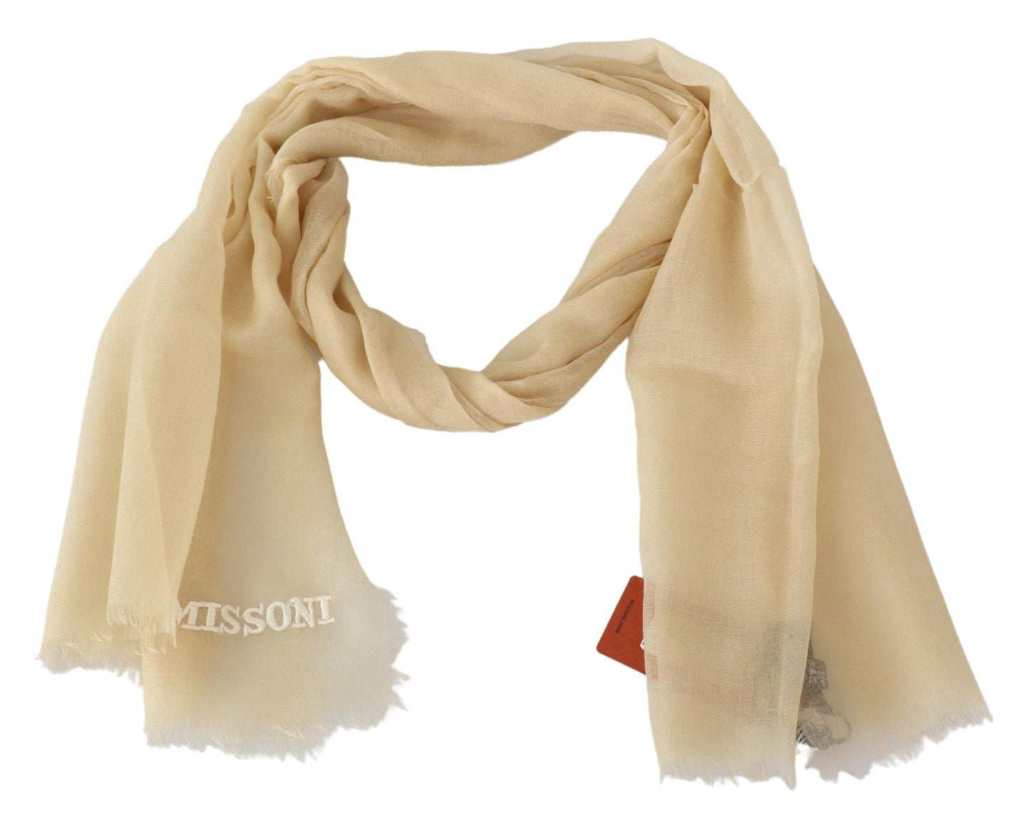 Missoni Elegant Cashmere Scarf in Beige Missoni