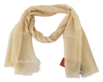 Missoni Elegant Cashmere Scarf in Beige Missoni