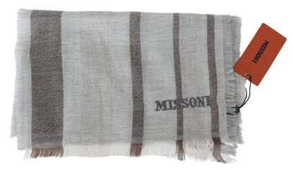 Missoni Multicolor Wool Stripe Fringe Scarf Unisex Missoni