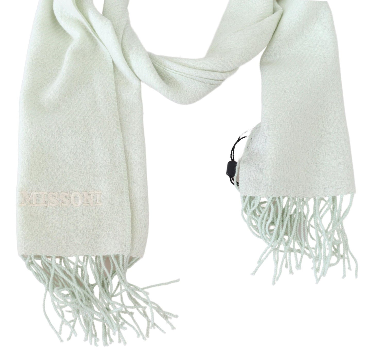 Missoni Elegant White Cashmere Scarf Missoni