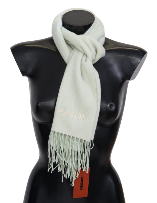 Missoni Elegant White Cashmere Scarf Missoni