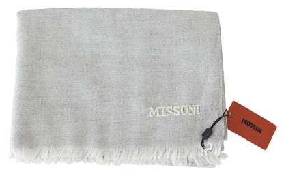 Missoni Elegant Wool Scarf with Signature Embroidery Missoni