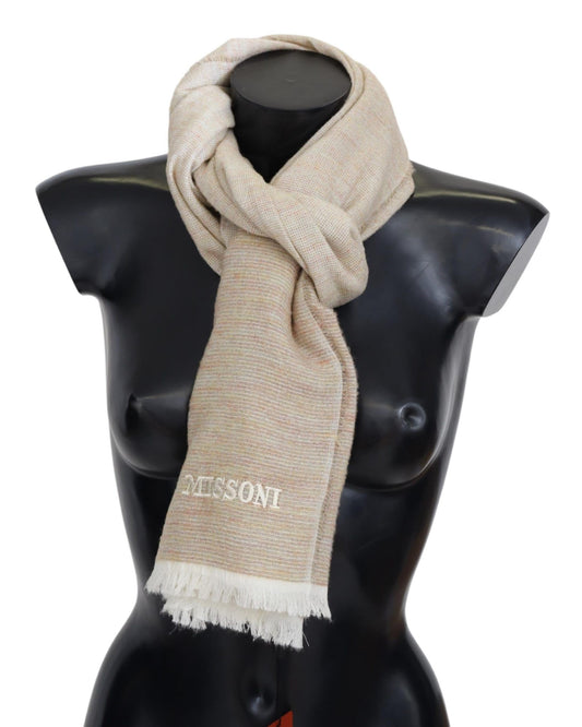 Missoni Elegant Multicolor Wool Scarf with Signature Design Missoni