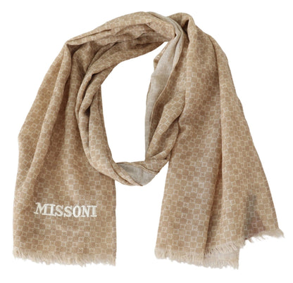 Missoni Elegant Wool Scarf with Signature Design Missoni