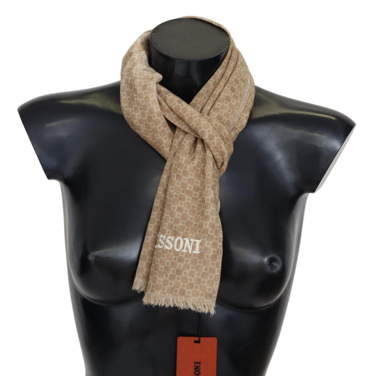 Missoni Elegant Wool Scarf with Signature Design Missoni