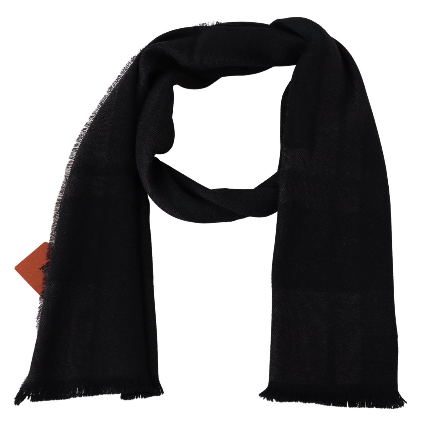 Missoni Elegant Black Wool Scarf with Logo Embroidery Missoni