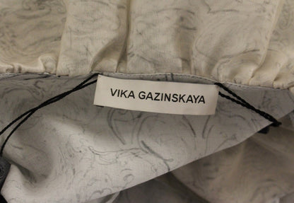 Vika Gazinskaya Elegant Blue Cotton Tunic Blouse Vika Gazinskaya