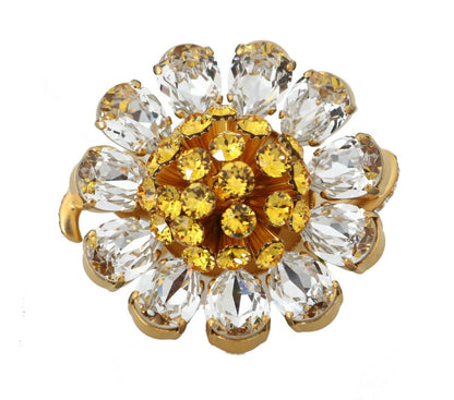 Dolce & Gabbana Crystal Flower Statement Ring Size US 7.5 Dolce & Gabbana