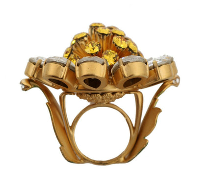 Dolce & Gabbana Crystal Flower Statement Ring Size US 7.5 Dolce & Gabbana