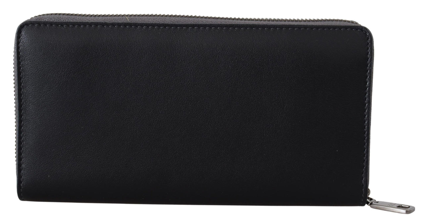 Dolce & Gabbana Elegant Textured Leather Zip-Around Wallet Dolce & Gabbana