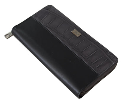 Dolce & Gabbana Elegant Textured Leather Zip-Around Wallet Dolce & Gabbana