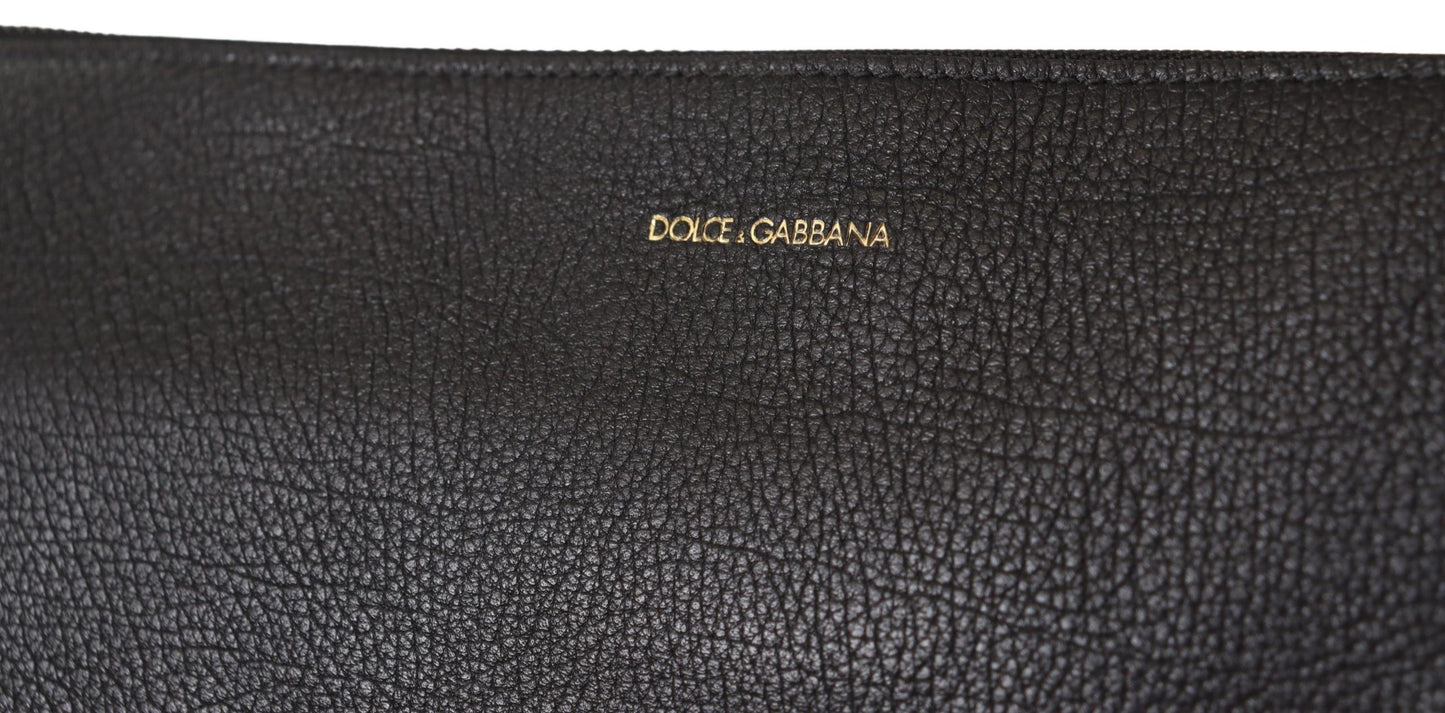 Dolce & Gabbana Elegant Black Leather Sling Shoulder Bag Dolce & Gabbana