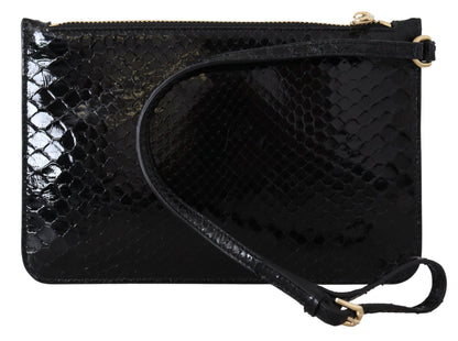 Dolce & Gabbana Exotic Leather Black Wristlet Wallet Dolce & Gabbana