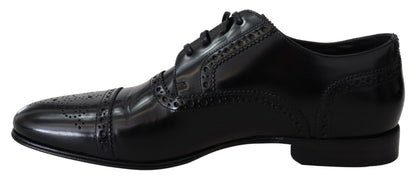 Dolce & Gabbana Elegant Black Leather Formal Derby Shoes Dolce & Gabbana