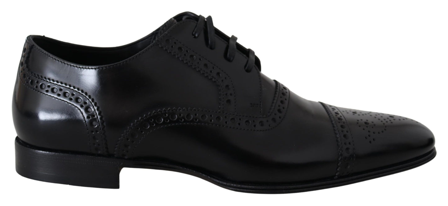 Dolce & Gabbana Elegant Black Leather Formal Derby Shoes Dolce & Gabbana