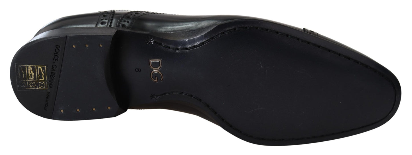 Dolce & Gabbana Elegant Black Leather Formal Derby Shoes Dolce & Gabbana