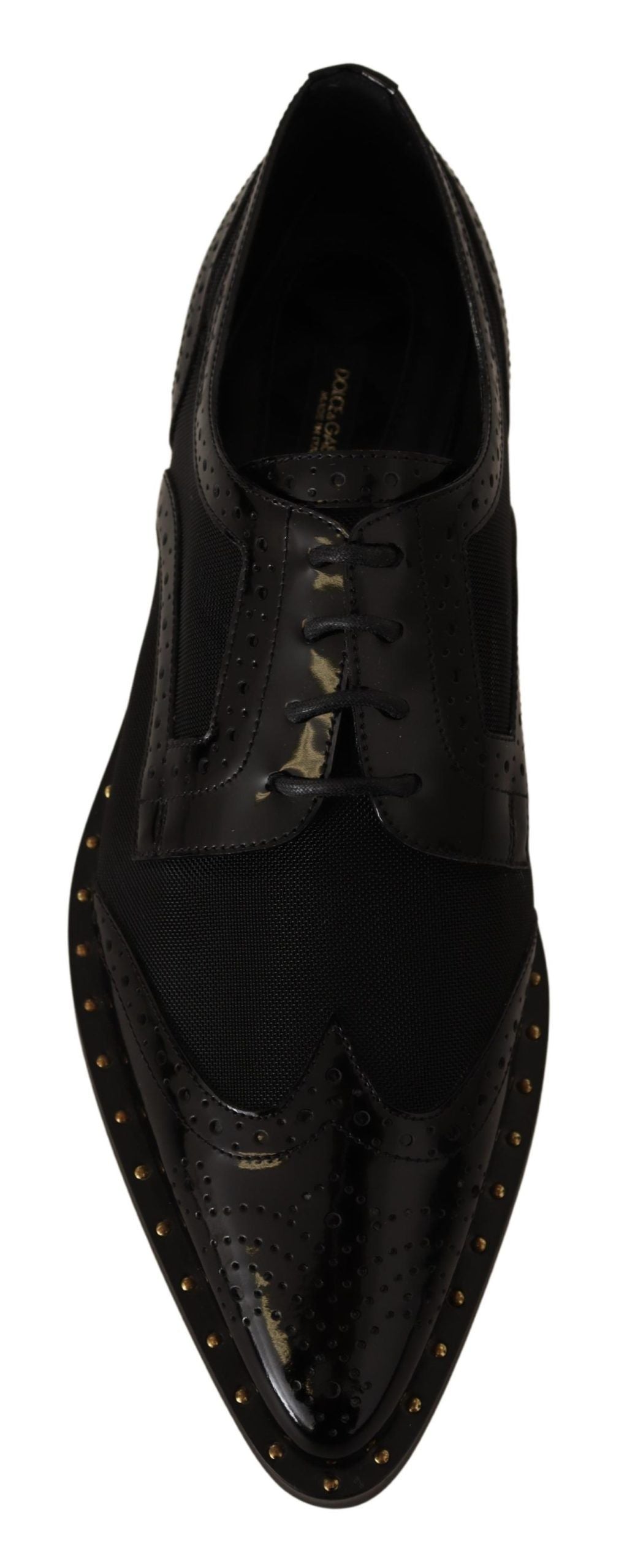 Dolce & Gabbana Elegant Gold-Trimmed Black Oxford Lace-Ups Dolce & Gabbana