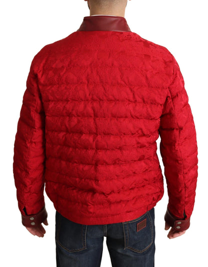 Dolce & Gabbana Red and Gold Bomber Designer Jacket Dolce & Gabbana