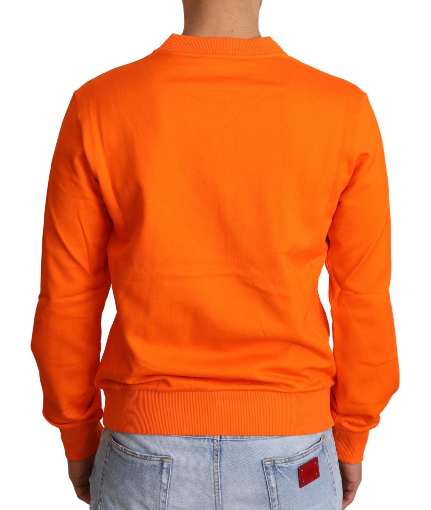 Dolce & Gabbana Regal Crewneck Cotton Sweater in Orange Dolce & Gabbana