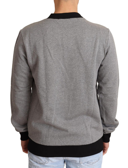 Dolce & Gabbana Elegant Gray Crown Motif Crewneck Sweater Dolce & Gabbana