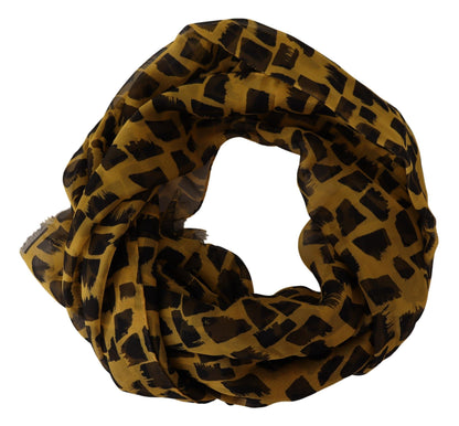 Dolce & Gabbana Elegant Silk Scarf in Yellow & Black Dolce & Gabbana