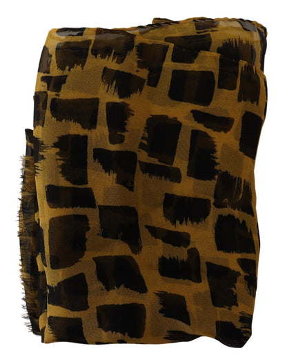 Dolce & Gabbana Elegant Silk Scarf in Yellow & Black Dolce & Gabbana