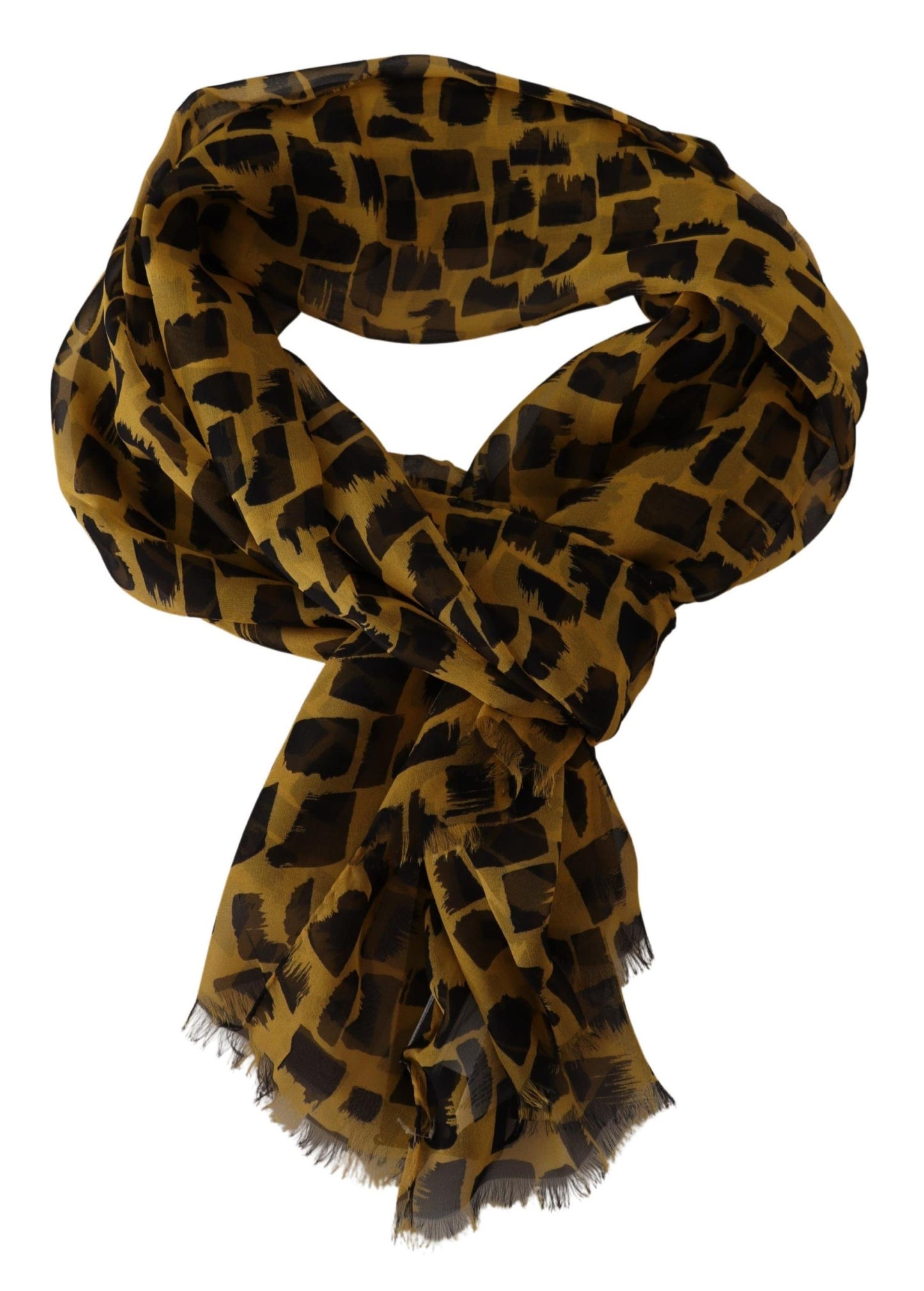 Dolce & Gabbana Elegant Silk Scarf in Yellow & Black Dolce & Gabbana