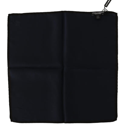 Dolce & Gabbana Elegant Silk Black Pocket Square Handkerchief Dolce & Gabbana