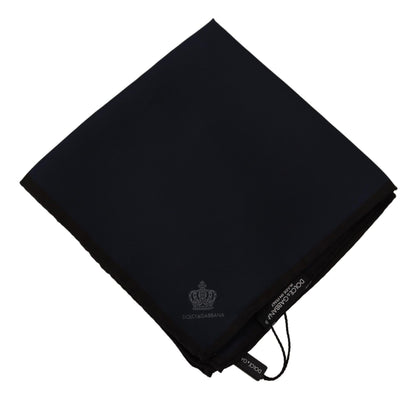 Dolce & Gabbana Elegant Silk Black Pocket Square Handkerchief Dolce & Gabbana