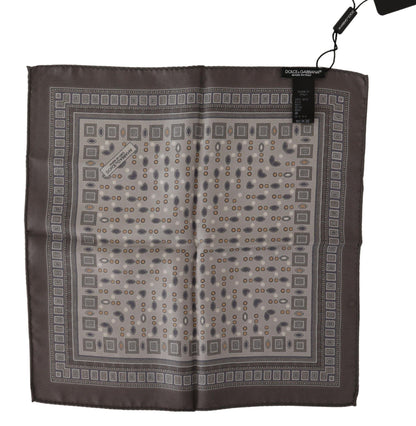 Dolce & Gabbana Elegant Silk Pocket Square in Rich Brown Dolce & Gabbana