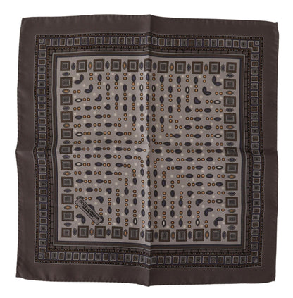 Dolce & Gabbana Elegant Silk Pocket Square in Rich Brown Dolce & Gabbana