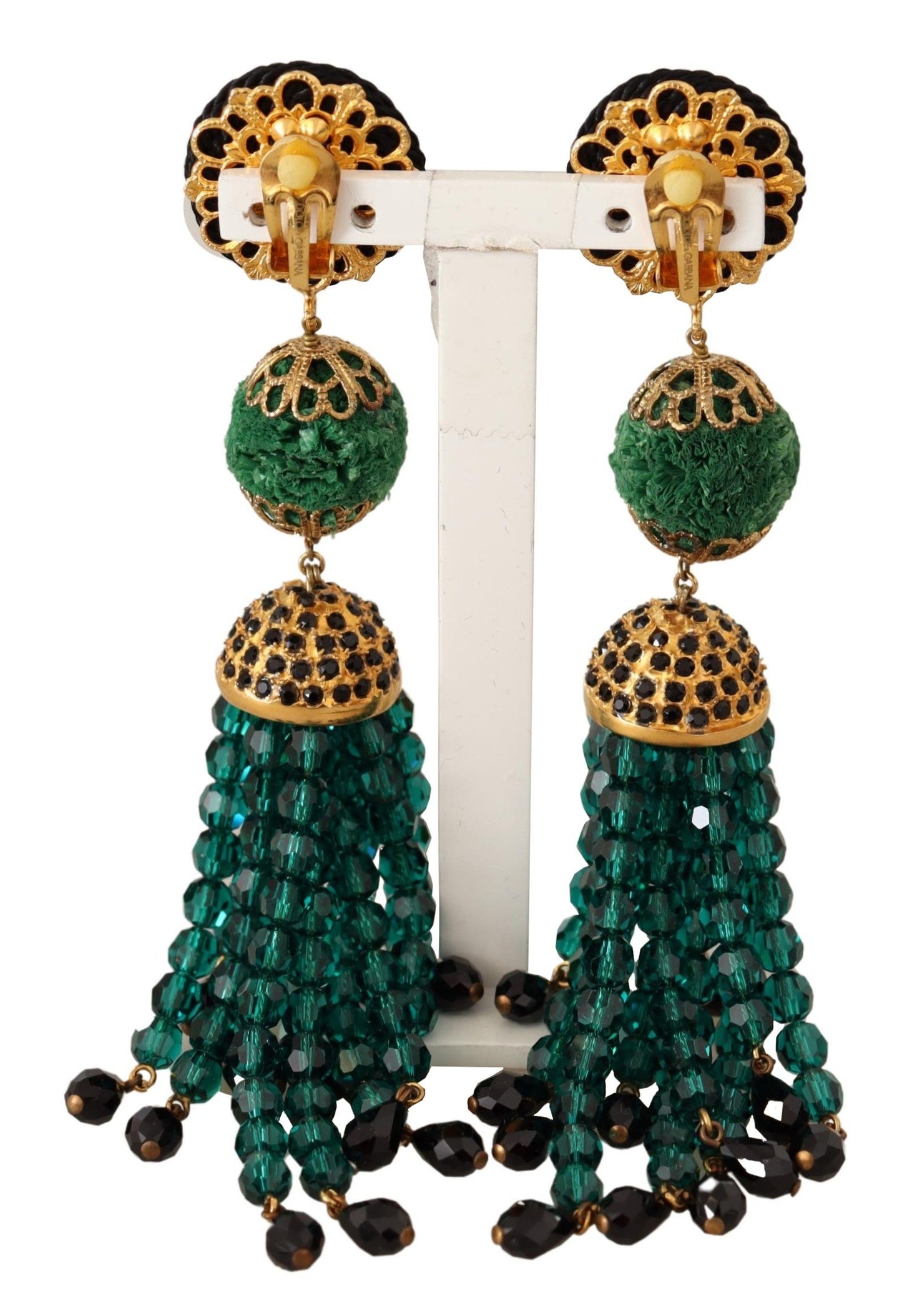 Dolce & Gabbana Elegant Crystal Drop Clip-On Earrings Dolce & Gabbana