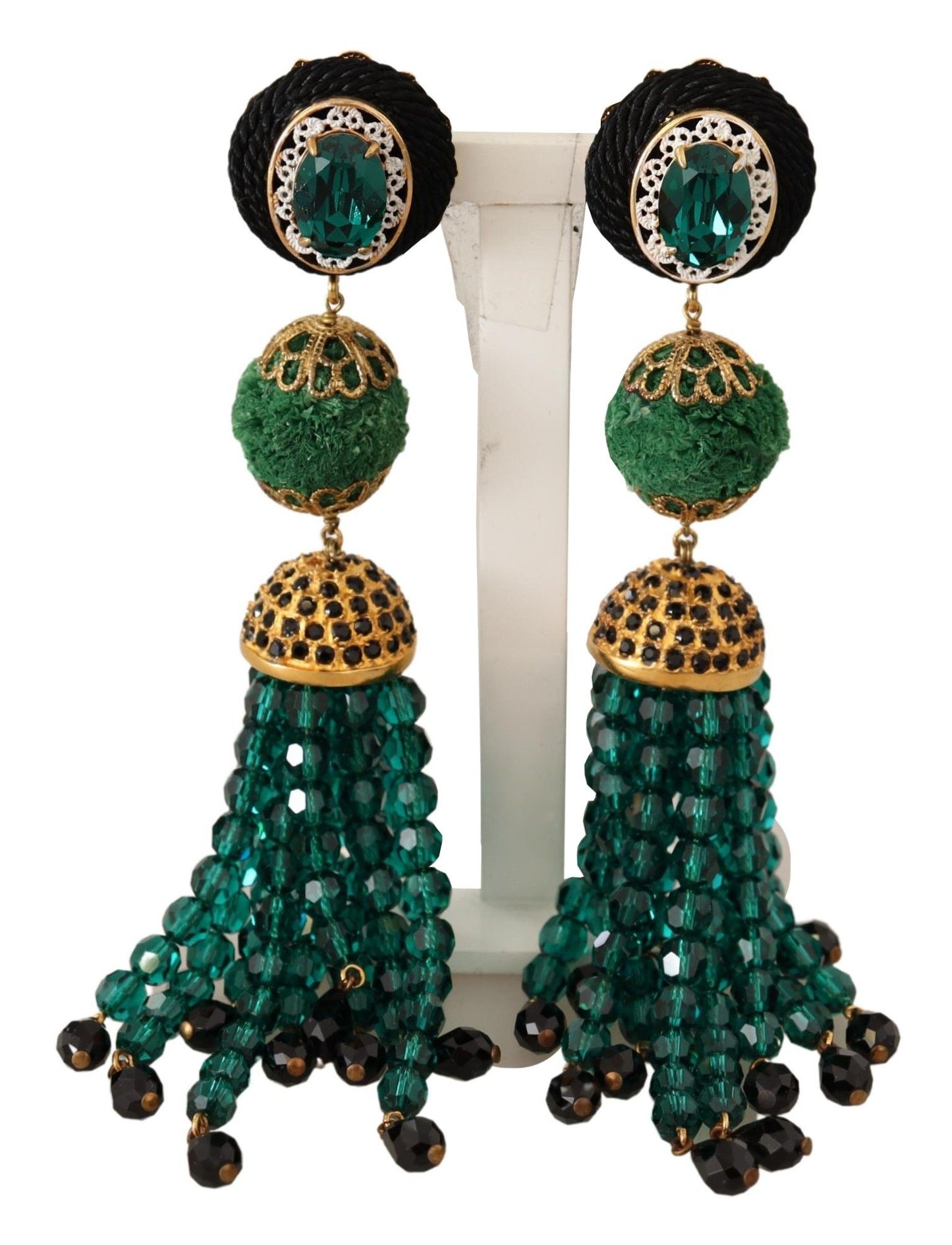 Dolce & Gabbana Elegant Crystal Drop Clip-On Earrings Dolce & Gabbana