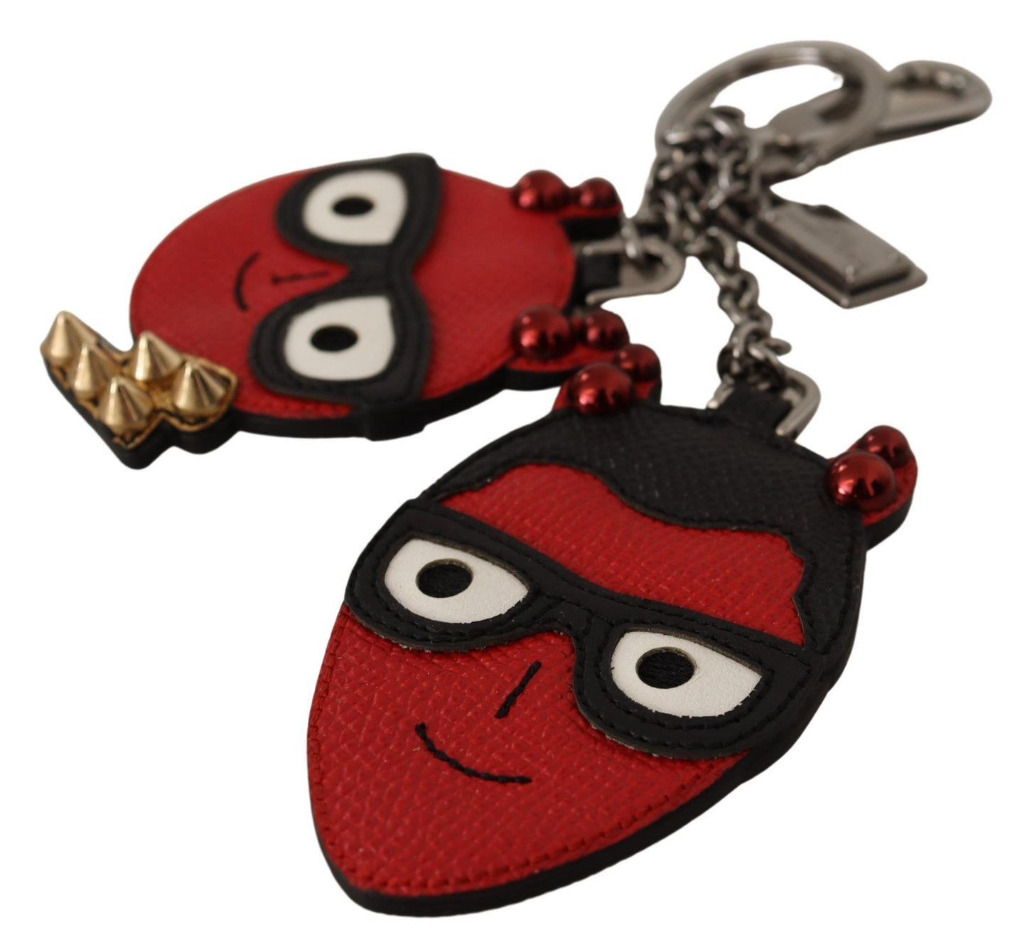 Dolce & Gabbana Elegant Red Leather & Brass Designer Keyring Dolce & Gabbana