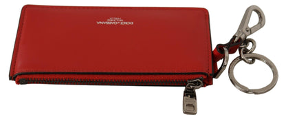 Dolce & Gabbana Elegant Leather Keychain in Vibrant Red Dolce & Gabbana