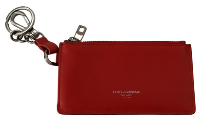 Dolce & Gabbana Elegant Leather Keychain in Vibrant Red Dolce & Gabbana