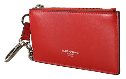 Dolce & Gabbana Elegant Leather Keychain in Vibrant Red Dolce & Gabbana