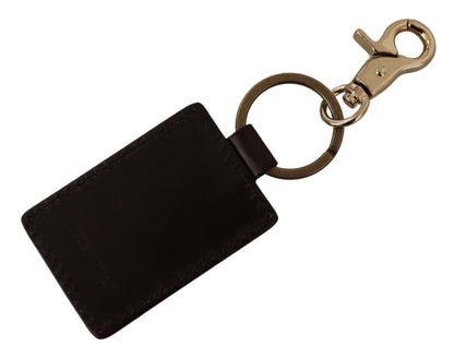 Dolce & Gabbana Elegant Unisex Leather Keyring with Gold Detail Dolce & Gabbana