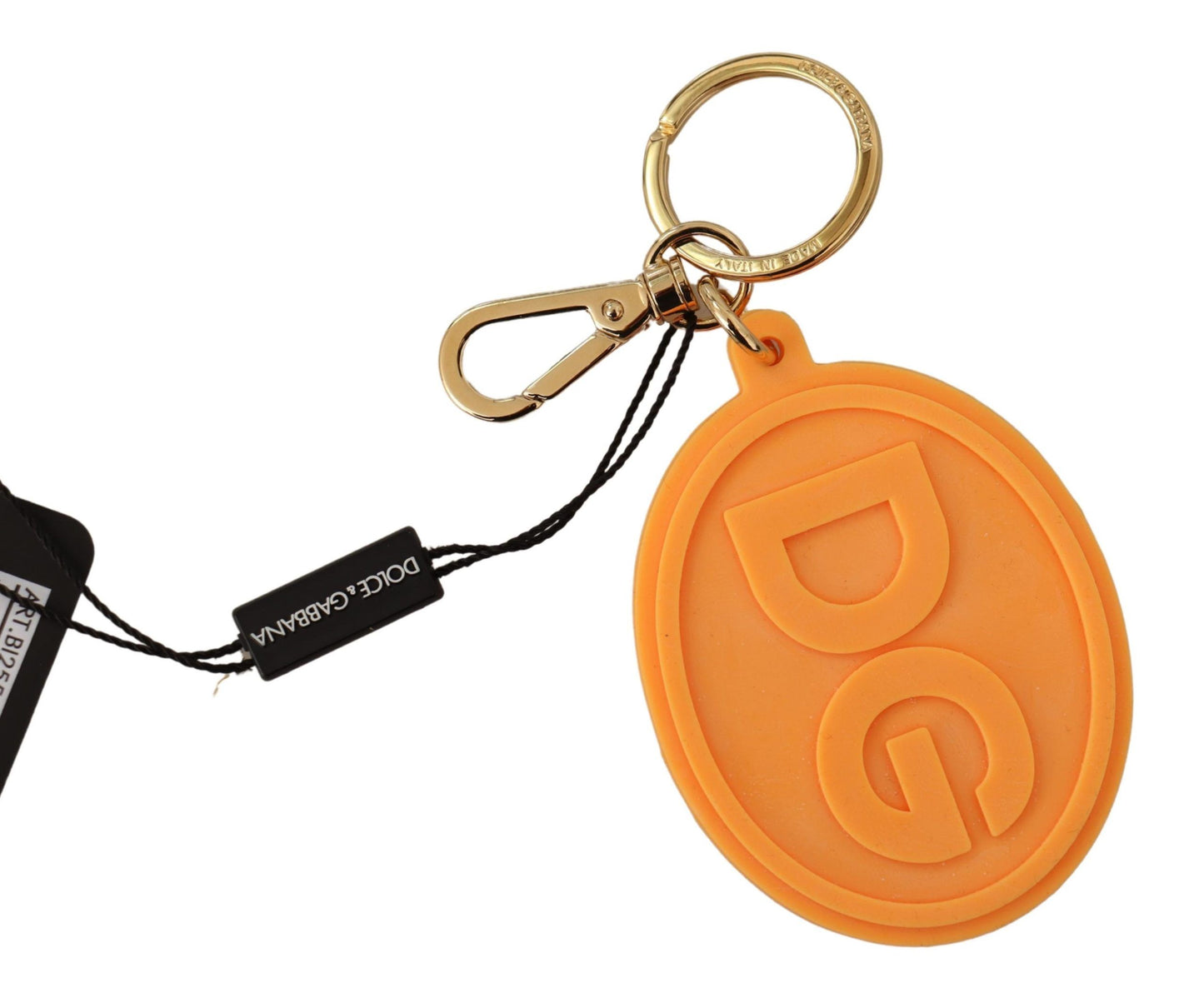 Dolce & Gabbana Stunning Orange Gold Keychain & Bag Charm Dolce & Gabbana