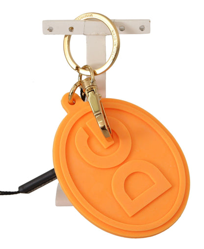 Dolce & Gabbana Stunning Orange Gold Keychain & Bag Charm Dolce & Gabbana