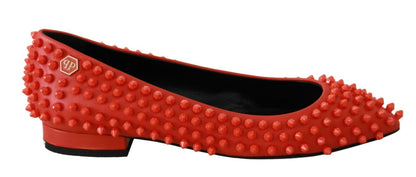 Philipp Plein Vibrant Orange Pointed Leather Flats Philipp Plein