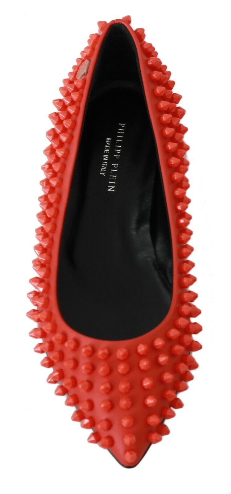 Philipp Plein Vibrant Orange Pointed Leather Flats Philipp Plein